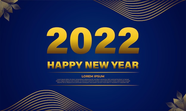 Blue and gold new year celebration background