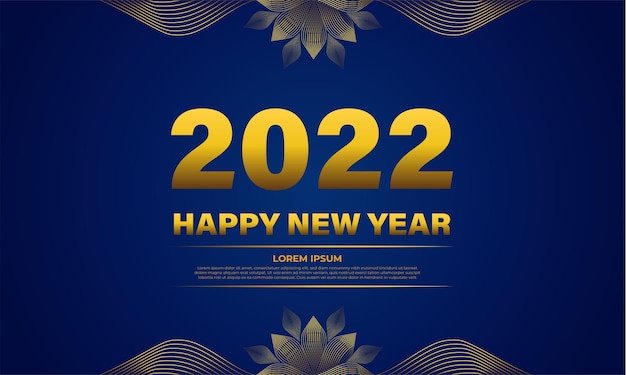 Blue and gold new year celebration background