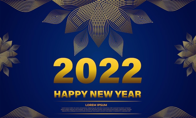 Blue and gold new year celebration background