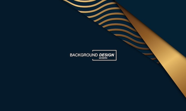 Blue and golden lines with ornament modern background luxury concept