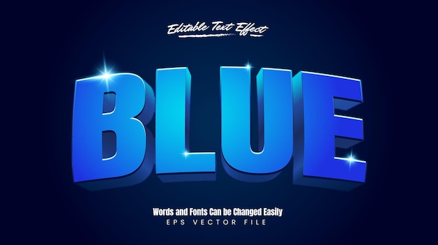 Blue gradient 3d text effect editable