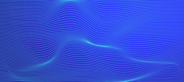 Blue gradient abstract background with wavy lines