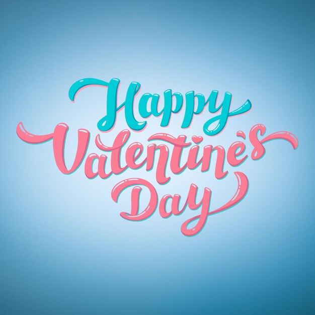 Vector blue gradient background happy valentines day