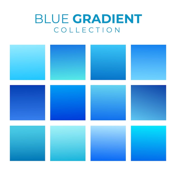 Vector blue gradient collectie set