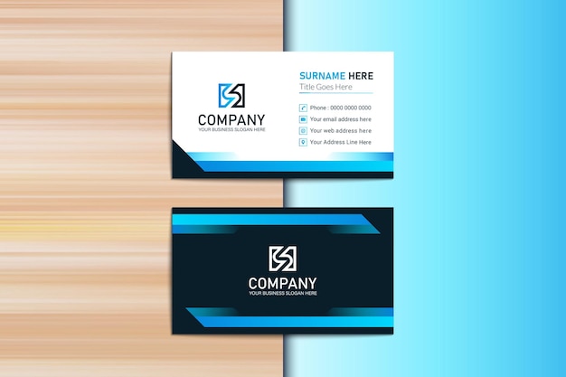 Blue Gradient Creative Business card print template
