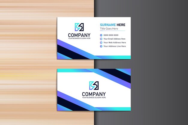 Blue Gradient Minimalist Business Card template