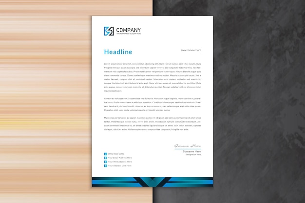 Blue gradient Modern business letterhead template