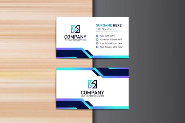 Blue Gradient Modern Creative and Clean Business Card Design