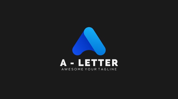 Blue Gradient Modern Letter A Logo Design Vector