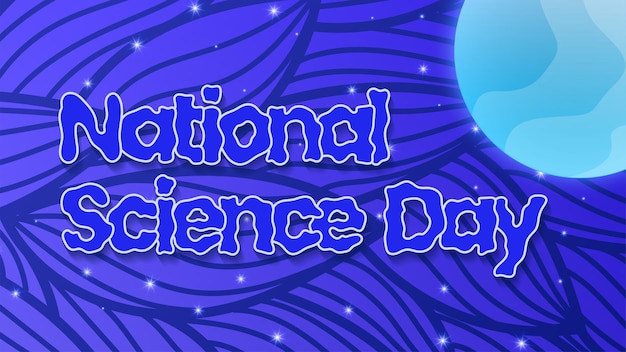 Blue gradient national science day vertical poster banner background