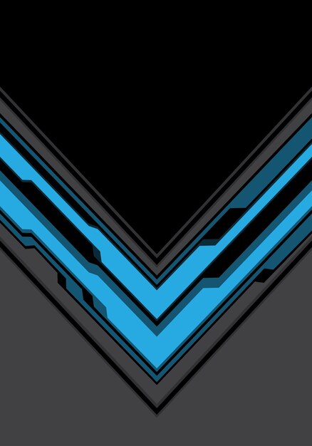 blue gray arrow cyber with black technology background.