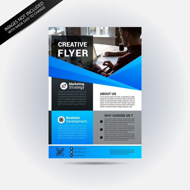 Blue and gray business flyer