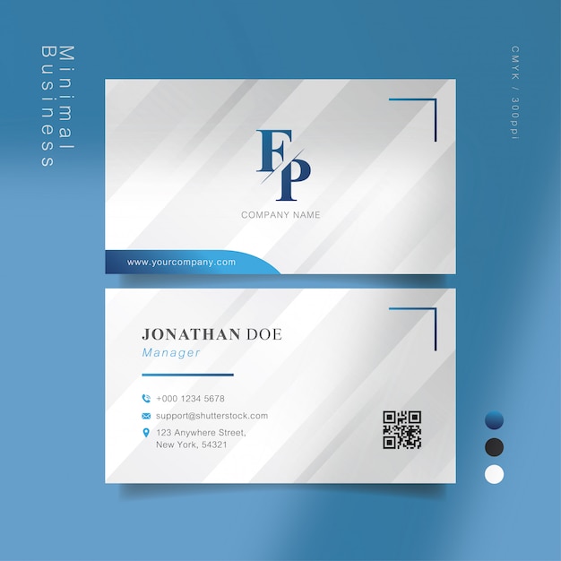 Blue gray smart business card