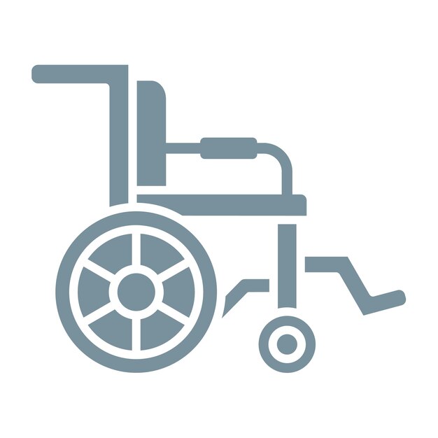 Vector a blue and gray wheelchair with a wheel and a wheel