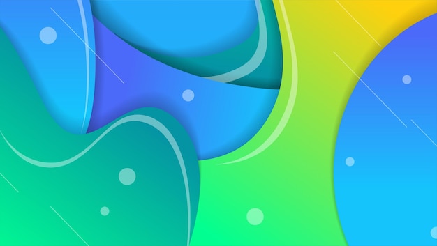 Blue green abstract background with fluid shape