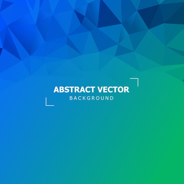 A blue and green background with a blue triangle and the words abstract vector.