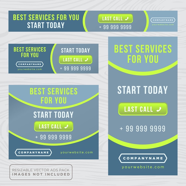 Vector blue and green business banner