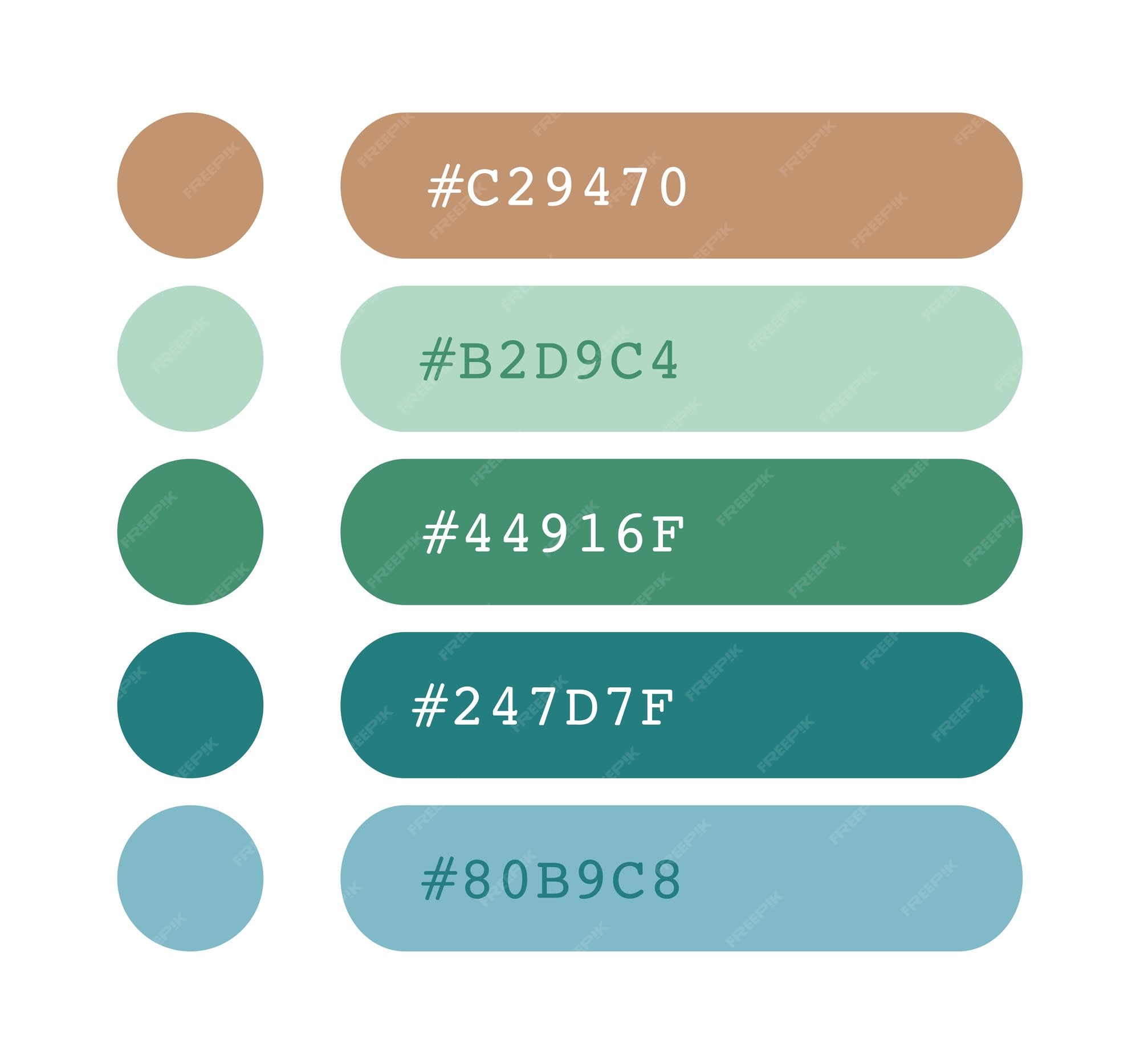 Premium Vector Blue green and earthy tones color palette light pastel