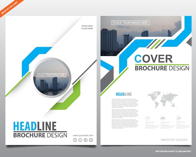 Blue and green flyer cover business brochure