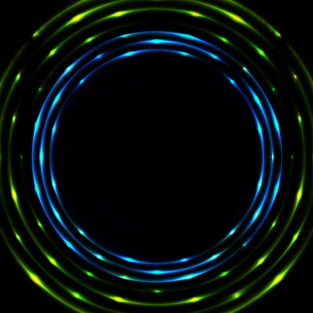 Blue green glowing circles design