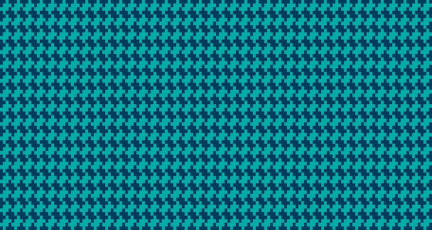 A blue and green knitted fabric with a pattern of squares.