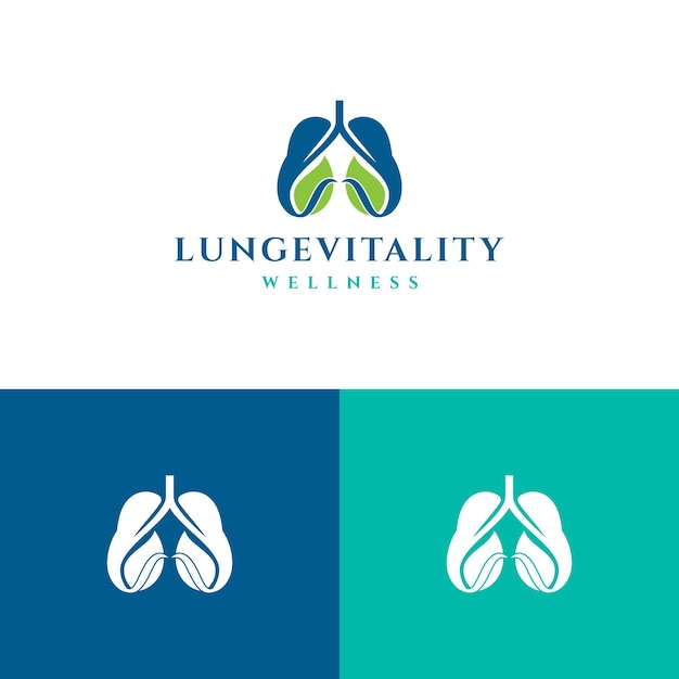 Lungevitality라는 회사의 파란색과 초록색 로고