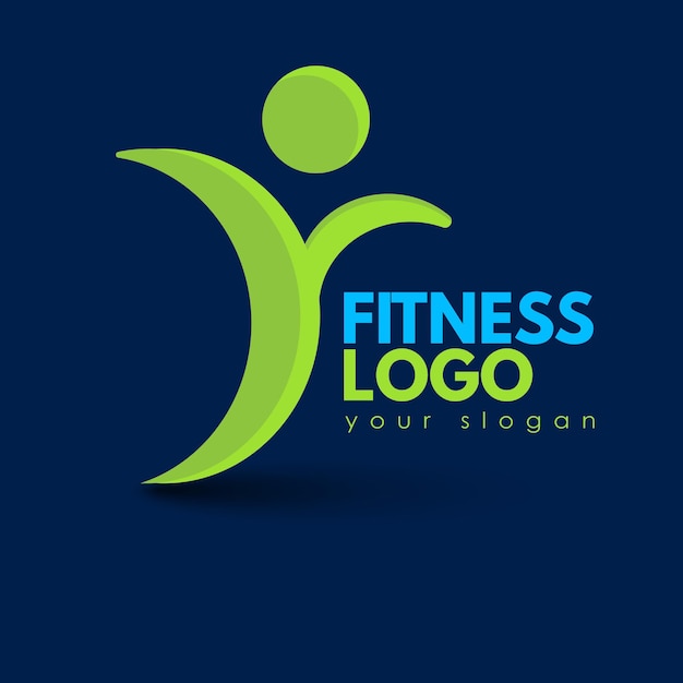 A blue and green logo for fitness.