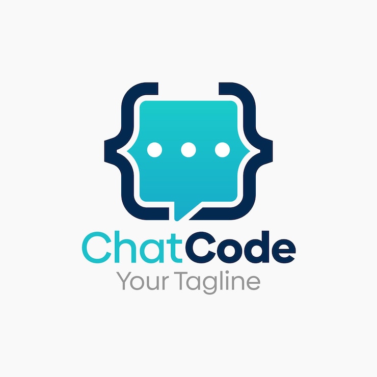 Vector a blue and green logo with a picture of a text code code