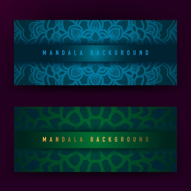 Blue and green mandala background