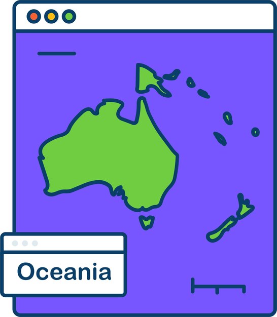 Vector a blue and green map that says ocean