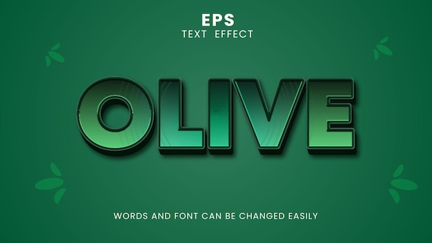 A blue and green poster that says olive effect