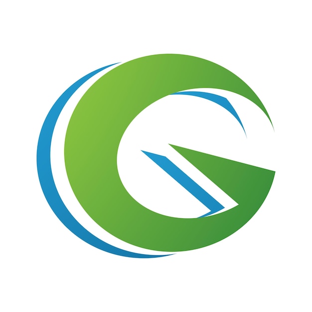 Blue and Green Round Layered Letter G Icon