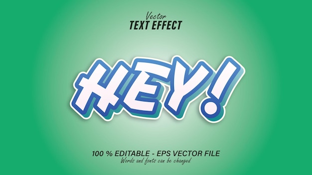 Blue green text effect editable eps file