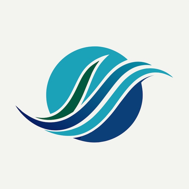 Vector blue and green wave logo on a clean white background incorporate a subtle wave pattern into a logo for a wealth management firm