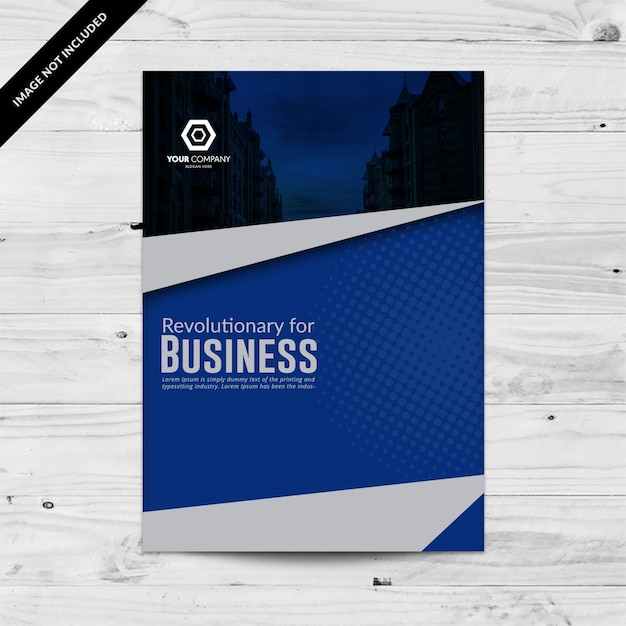 Blue and grey cityview business flyer design template