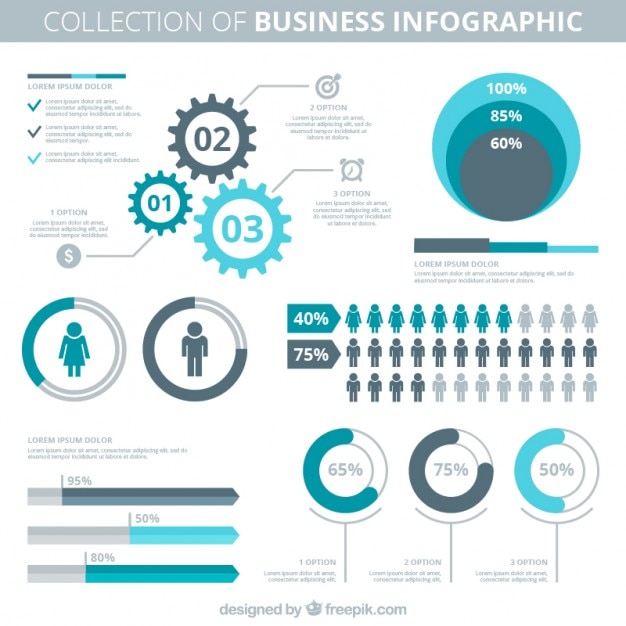 Vettore elementi infographic blu e grigio per le imprese