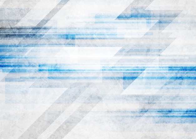 Blue and grey tech geometric grunge background