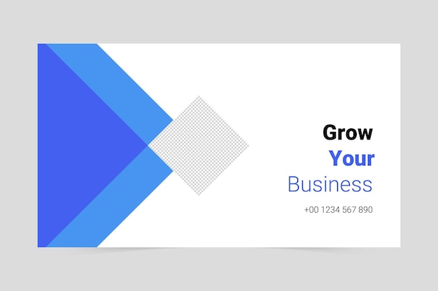 Blue grow your business social media cover template