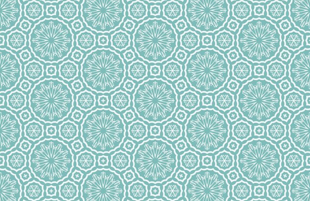 Blue grunge mandala fabric design pattern