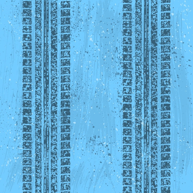 Vector blue grunge tire track