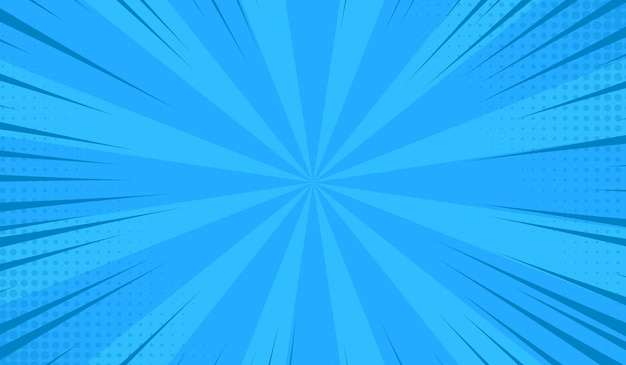 Vector blue halftone comic cartoon background vector illustration.