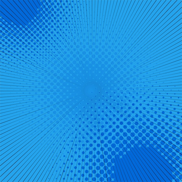 Vector blue halftone pop art comic background