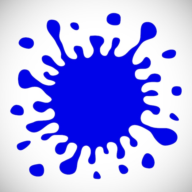 Premium Vector | Blue hand drawn paint splash with small splashes and ...