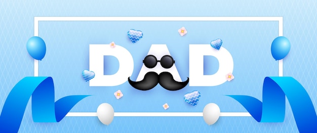 Vector blue happy father's day banner design