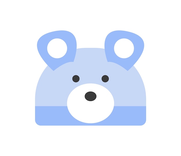 Blue hat with cute bear face and ears for baby boy Clothing for infant kids