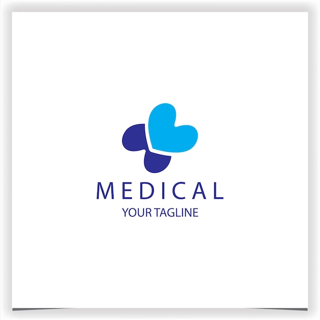 Blue health cross logo premium elegant template vector eps 10