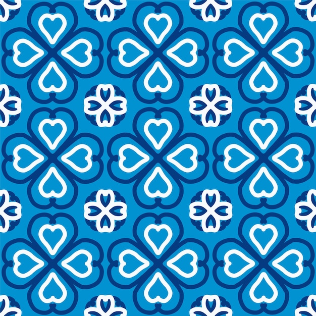 Blue hearts on a blue background