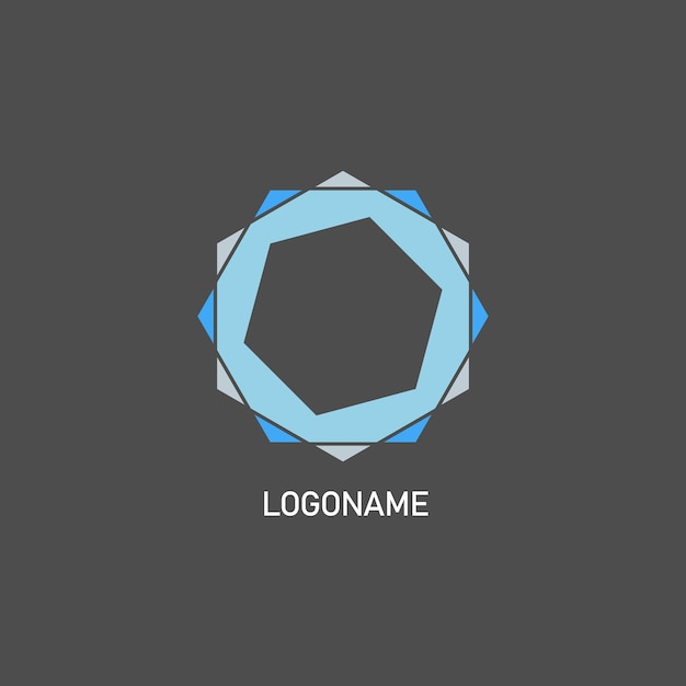 Logo esagonale blu