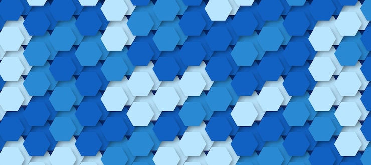 Vector blue hexagonal abstract threedimensional background