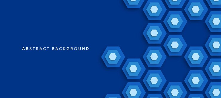Vector blue hexagonal abstract threedimensional background